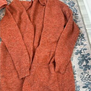 Cozy Orange Knit Cardigan